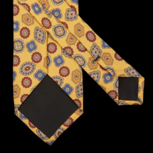 Amanda Christensen Ties | Yellow Geometrical Printed Silk Lined Tie